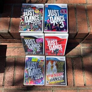 Wii Just Dance and Country Dance Set of 6 Wii Games
